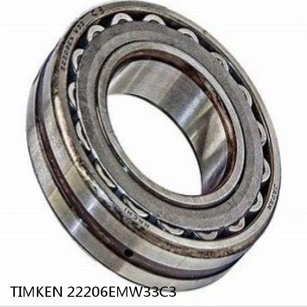 22206EMW33C3 TIMKEN Spherical Roller Bearings Steel Cage